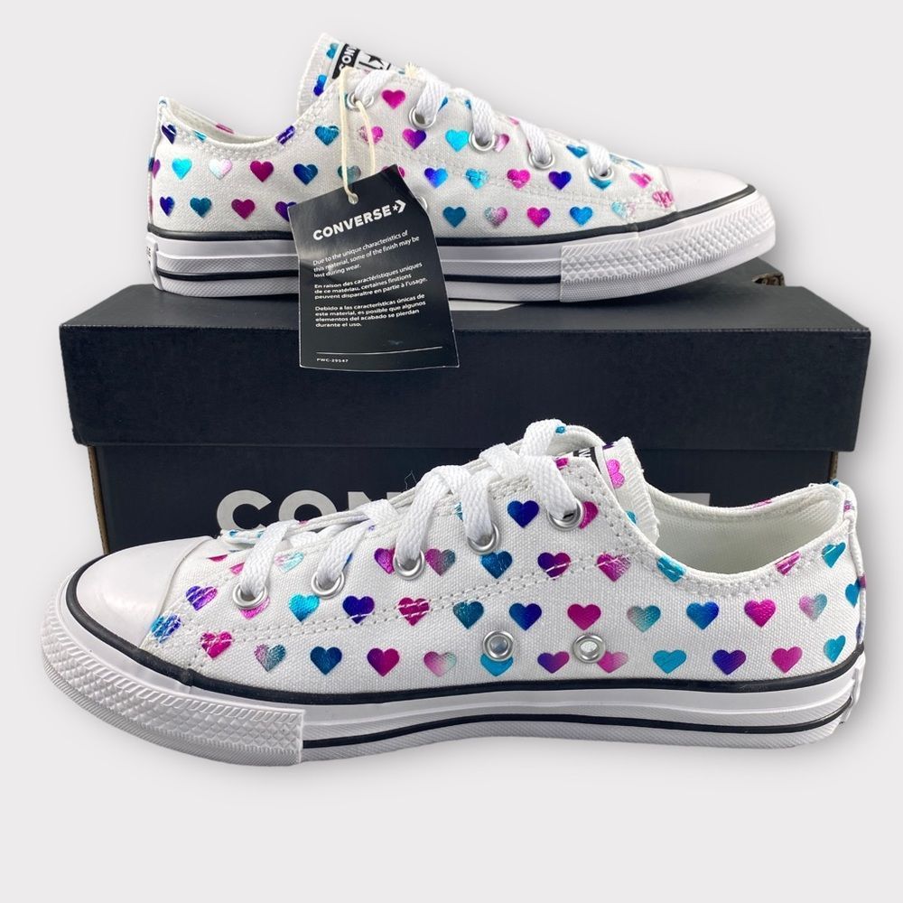 Converse Chuck Taylor All Star Ox Glitter Heart Sneaker Kids' 3y Shoes Low Top